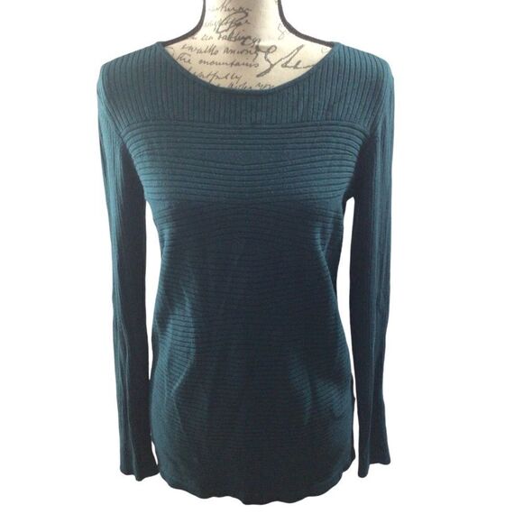 Woman’s Metaphor Dark Green Long Sleeve Ribbed Crewneck Top‎ Size Large - Picture 1 of 7